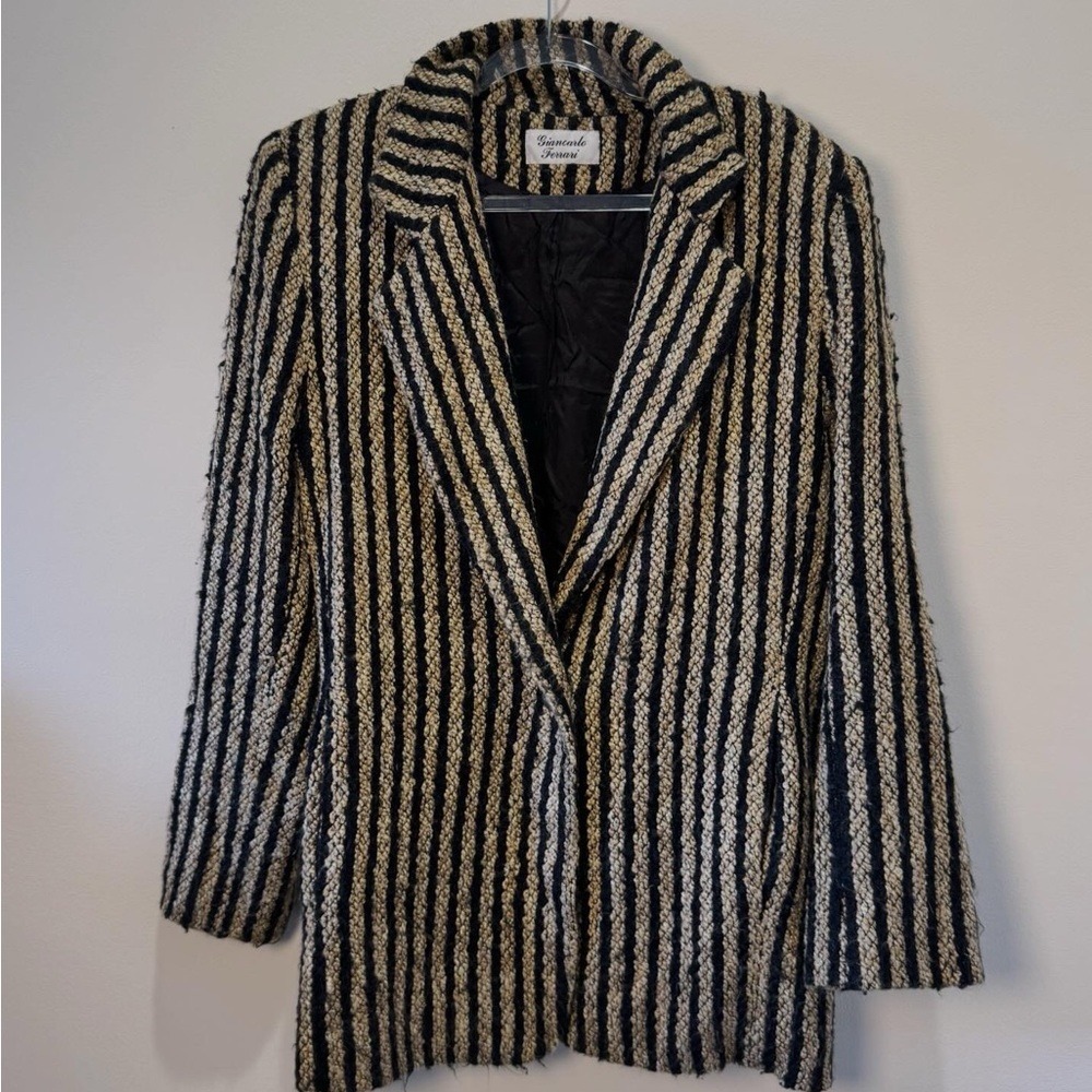 Giancarlo Ferrari, Striped Wool Blazer, Size M